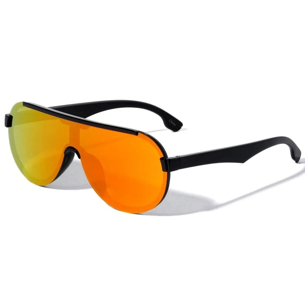 Sunglasses Orange Mirrored Lens Unisex Beach Party‎ Shades Sun Protection Luxury